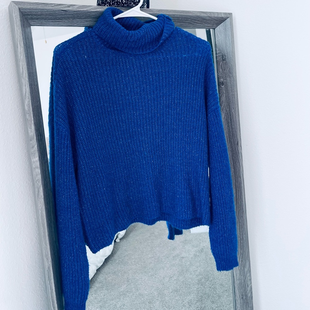 Royal Blue Cowl Neck Sweater